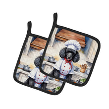 Load image into Gallery viewer, Black Poodle The Chef Pot Holders - Set of 2 Decorative Kitchen Helpers | Made in the USA
