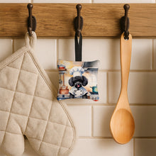 Load image into Gallery viewer, Black Poodle The Chef Hanging Square Fabric Ornament 3.5 × 3.5