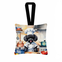 Load image into Gallery viewer, Black Poodle The Chef Hanging Square Fabric Ornament 3.5 × 3.5