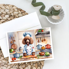 Load image into Gallery viewer, Chocolate Poodle The Chef Greeting Cards - Blank Note Cards – 8-Pack of Artist-Designed Cards with Envelopes