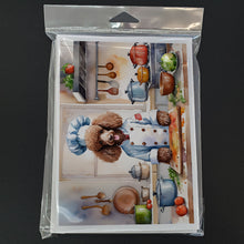 Load image into Gallery viewer, Chocolate Poodle The Chef Greeting Cards - Blank Note Cards – 8-Pack of Artist-Designed Cards with Envelopes