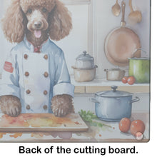 Load image into Gallery viewer, Chocolate Poodle The Chef Glass Cutting Boards – Durable, Decorative Kitchen Art