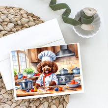 Load image into Gallery viewer, Chocolate Poodle The Chef Greeting Cards - Blank Note Cards – 8-Pack of Artist-Designed Cards with Envelopes