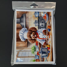 Load image into Gallery viewer, Chocolate Poodle The Chef Greeting Cards - Blank Note Cards – 8-Pack of Artist-Designed Cards with Envelopes