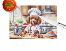 Load image into Gallery viewer, Chocolate Poodle The Chef Glass Cutting Boards – Durable, Decorative Kitchen Art