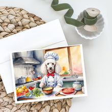 Load image into Gallery viewer, White Poodle The Chef Greeting Cards - Blank Note Cards – 8-Pack of Artist-Designed Cards with Envelopes