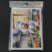 Load image into Gallery viewer, White Poodle The Chef Greeting Cards - Blank Note Cards – 8-Pack of Artist-Designed Cards with Envelopes