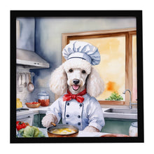 Load image into Gallery viewer, White Poodle The Chef Framed Metal Print