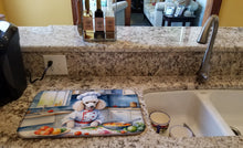 Load image into Gallery viewer, White Poodle The Chef Dish Drying Mat