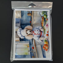 Load image into Gallery viewer, White Poodle The Chef Greeting Cards - Blank Note Cards – 8-Pack of Artist-Designed Cards with Envelopes