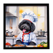 Load image into Gallery viewer, Portuguese Water Dog The Chef Framed Metal Print