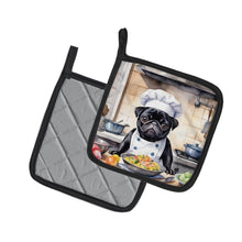 Load image into Gallery viewer, Pug The Chef Pot Holders - Set of 2 Decorative Kitchen Helpers | Made in the USA