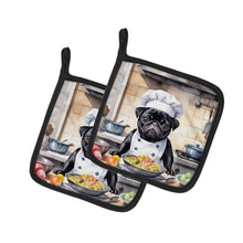 Load image into Gallery viewer, Pug The Chef Pot Holders - Set of 2 Decorative Kitchen Helpers | Made in the USA