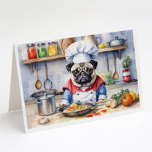 Load image into Gallery viewer, Pug The Chef Greeting Cards - Blank Note Cards – 8-Pack of Artist-Designed Cards with Envelopes