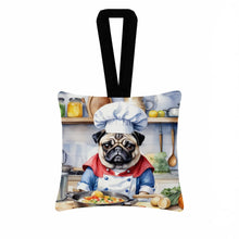 Load image into Gallery viewer, Pug The Chef Hanging Square Fabric Ornament 3.5 × 3.5
