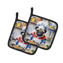 Load image into Gallery viewer, Pug The Chef Pot Holders - Set of 2 Decorative Kitchen Helpers | Made in the USA
