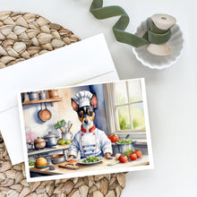 Load image into Gallery viewer, Rat Terrier The Chef Greeting Cards - Blank Note Cards – 8-Pack of Artist-Designed Cards with Envelopes