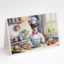 Load image into Gallery viewer, Rat Terrier The Chef Greeting Cards - Blank Note Cards – 8-Pack of Artist-Designed Cards with Envelopes