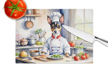 Load image into Gallery viewer, Rat Terrier The Chef Glass Cutting Boards – Durable, Decorative Kitchen Art