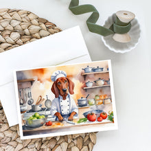 Load image into Gallery viewer, Redbone Coonhound The Chef Greeting Cards - Blank Note Cards – 8-Pack of Artist-Designed Cards with Envelopes
