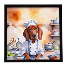 Load image into Gallery viewer, Redbone Coonhound The Chef Framed Metal Print