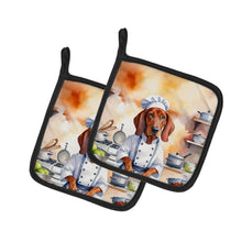 Load image into Gallery viewer, Redbone Coonhound The Chef Pot Holders - Set of 2 Decorative Kitchen Helpers | Made in the USA