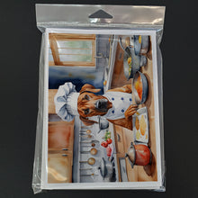 Load image into Gallery viewer, Rhodesian Ridgeback The Chef Greeting Cards - Blank Note Cards – 8-Pack of Artist-Designed Cards with Envelopes
