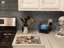 Load image into Gallery viewer, Rhodesian Ridgeback The Chef Glass Cutting Boards – Durable, Decorative Kitchen Art