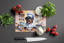 Load image into Gallery viewer, Rottweiler The Chef Glass Cutting Boards – Durable, Decorative Kitchen Art