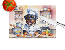 Load image into Gallery viewer, Rottweiler The Chef Glass Cutting Boards – Durable, Decorative Kitchen Art
