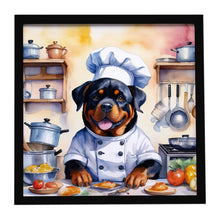 Load image into Gallery viewer, Rottweiler The Chef Framed Metal Print