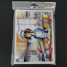 Load image into Gallery viewer, Saluki The Chef Greeting Cards - Blank Note Cards – 8-Pack of Artist-Designed Cards with Envelopes