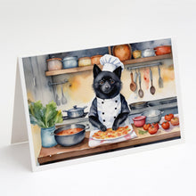 Load image into Gallery viewer, Schipperke The Chef Greeting Cards - Blank Note Cards – 8-Pack of Artist-Designed Cards with Envelopes