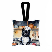 Load image into Gallery viewer, Schipperke The Chef Hanging Square Fabric Ornament 3.5 × 3.5
