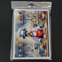 Load image into Gallery viewer, Schnauzer The Chef Greeting Cards - Blank Note Cards – 8-Pack of Artist-Designed Cards with Envelopes