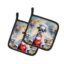 Load image into Gallery viewer, Schnauzer The Chef Pot Holders - Set of 2 Decorative Kitchen Helpers | Made in the USA