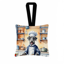 Load image into Gallery viewer, Scottish Deerhound The Chef Hanging Square Fabric Ornament 3.5 × 3.5