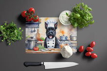 Load image into Gallery viewer, Scottish Terrier The Chef Glass Cutting Boards – Durable, Decorative Kitchen Art