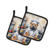 Load image into Gallery viewer, Shar Pei The Chef Pot Holders - Set of 2 Decorative Kitchen Helpers | Made in the USA
