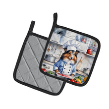 Load image into Gallery viewer, Sheltie The Chef Pot Holders - Set of 2 Decorative Kitchen Helpers | Made in the USA