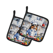Load image into Gallery viewer, Sheltie The Chef Pot Holders - Set of 2 Decorative Kitchen Helpers | Made in the USA