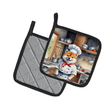 Load image into Gallery viewer, Shiba Inu The Chef Pot Holders - Set of 2 Decorative Kitchen Helpers | Made in the USA
