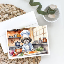Load image into Gallery viewer, Shih Tzu The Chef Greeting Cards - Blank Note Cards – 8-Pack of Artist-Designed Cards with Envelopes
