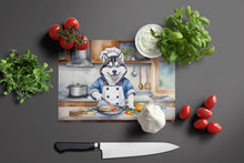 Load image into Gallery viewer, Siberian Husky The Chef Glass Cutting Boards – Durable, Decorative Kitchen Art