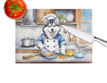 Load image into Gallery viewer, Siberian Husky The Chef Glass Cutting Boards – Durable, Decorative Kitchen Art