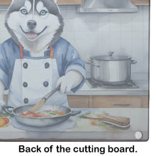Load image into Gallery viewer, Siberian Husky The Chef Glass Cutting Boards – Durable, Decorative Kitchen Art