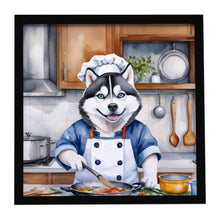 Load image into Gallery viewer, Siberian Husky The Chef Framed Metal Print