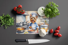 Load image into Gallery viewer, Silky Terrier The Chef Glass Cutting Boards – Durable, Decorative Kitchen Art