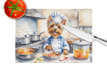 Load image into Gallery viewer, Silky Terrier The Chef Glass Cutting Boards – Durable, Decorative Kitchen Art