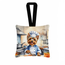 Load image into Gallery viewer, Silky Terrier The Chef Hanging Square Fabric Ornament 3.5 × 3.5